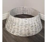 40/58cm KD Willow Christmas Tree Skirt Wicker Rattan- Medium White Wash