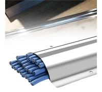 40 60 80 100 115 Mm Width Cable Shield Cord Cover, Half Round Silver Metal Rope Cover, Stainless Steel Wire Guard Surface Raceway Metal Cord Lid(3pcs,Outer width x H 53mm x 12mm)