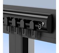 40 60 80 100 120 180 200 Inch Long Wall Mount Track System For Heavy Curtains, Silent Aluminum Window Rail for Hotel/Bedroom/Classrooms/Pavilion/Balcony/Privacy Partition(Black,240 in)
