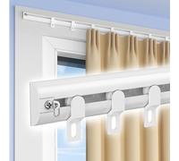 40 60 80 100 120 180 200 Inch Long Wall Mount Track System For Heavy Curtains, Silent Aluminum Window Rail for Hotel/Bedroom/Classrooms/Pavilion/Balcony/Privacy Partition(White,115 in)