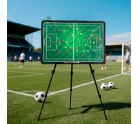40 * 60cm Magnetic Coaching Board, Double-Sided Soccer Tactics Board with Magnetic Marker, Pen, Dry Eraser, Tripod Stand and Carrying Bag, Full Football Pitch Layout