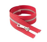 40-80Cm Metal Open-End Zip Zipper 5# for Apparel Outerwear Tailor Sewing Crafts Alloy Zippers Accessories,Red,70CM