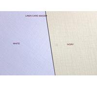 40 A6 Sheets of Card 250-260gsm Excellent for Cards, Scrapbook,Wedding Stationery (White Linen 300gsm)