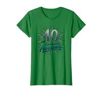40 and Chronically Awesome Birthday Gift Celebration T-Shirt, Women, Kelly Green, 3XL