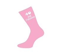 40 and Fabulous Pink Womens Socks for 40th Birthday Present
