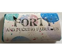 40 and fabulous, themed, rude Novelty Chocolate Bar gift. For Birthdays, Christmas, Valentines, Easter, Mothers Day & Fathers Day (One Size, White Chocolate)
