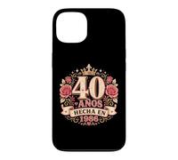 40 Años Floral Crown Spanish Graphic Text Age Pink Roses Case for iPhone 13