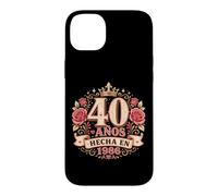 40 Años Floral Crown Spanish Graphic Text Age Pink Roses Case for iPhone 14 Plus