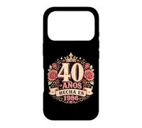 40 Años Floral Crown Spanish Graphic Text Age Pink Roses Case for iPhone 17 Pro