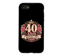 40 Años Floral Crown Spanish Graphic Text Age Pink Roses Case for iPhone SE (2020) / 7/8