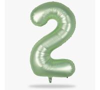 40" Balloon Number 2 Sage Green, Large Foil Number Balloons Set 0-9, Olive Green 2 Helium Balloons for Girls Boys 2nd 12th 20th Birthday Anniversary Graduation Jungle Safari Party Decoration Supplies