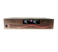 40 Band Audio Digital Effects Controller, Home EQ Tuning Hi-Fi Equalizer, 3-way Signal Source Input Selection, Support Card/U Disk/FM Radio, High/Mid/Bass Adjustment, EQ/straight-through Switching