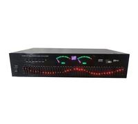 40 Band Audio Digital Effects Controller, Home EQ Tuning Hi-Fi Equalizer, 3-way Signal Source Input Selection, Support Card/U Disk/FM Radio, High/Mid/Bass Adjustment, EQ/straight-through Switching