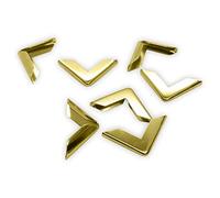 40 Book Corner Protectors - Protective Edges - Gold/Brass - 16 x 16 x 3.5mm