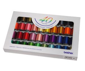 40 BROTHER SATIN EMBROIDERY MACHINE THREADS Box No. ETS-40N (XC5518001) GENUINE