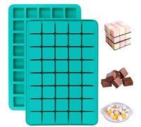 40-Cavity Square Caramel Silicone Candy molds Grid Chocolate Mould Set of 2