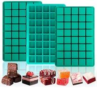 40 Cavity Square Silicone Moulds 3 Pcs Silicone Chocolate Mould Caramel Candy Molds for Baking Mini for Gummy, Ice Cube, Jelly, Truffles, Pralines Caramels