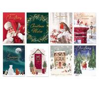 40 Christmas Cards Pack 2024 Collection Cute With Envelopes and Boxed 10 Xmas Designs