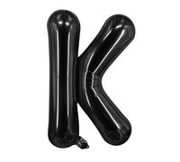 40 cm black foil balloon in the shape of the letter K suitable for helium filling