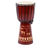 40 cm Djembe Drum - Handcrafted Wooden Bongo with Elephant Carving, Ideal for Children and Beginners - Excellent Sound