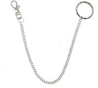 40 cm Long Hipster Strong Metal Curb Chain Ring Key Ring Jeans Key Chain Silver Key Wallet Belt Ring Clip Key Ring