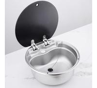 40 cm Stainless Steel Boat Sink Compact Hand Wash Basin for s Folding Faucet & Lid Ideal for Mobile Kitchens Durable Sink with Stylish Design (Color: Blue)