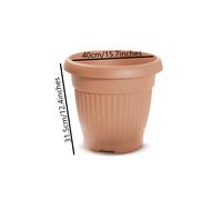(40 cm Terracotta pot) ROUND PLASTIC PLANT POTS VENETIAN FLOWER POT GARDEN PLANTS HERBS PLANTER HOLDER