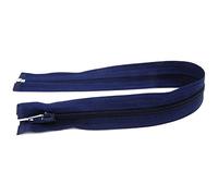 40 cm Zipper, Open Ended Separating Nylon Spiral Coil Zip, Size No #5 (Blue, Navy)
