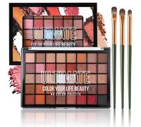 40 Colors Eyeshadow Palette with 3 Brushes, Matte & Shimmer Eye Shadow Palette for Women, Highly Pigmented & Glitter Smooth Eye Shadow, Eyeshadow Makeup Pallet Gift Set for Daily Make Up