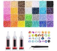 40 Colors Resin Jelly Rhinestones for Bedazzling, Multicolor 3mm 32000 Pcs Flatback Gems for Crafting, Bedazzling Kit with 3Pcs B7000 Glue for Clothing Shoes Nail Book Diamond Art (28Colors, 30000Pcs)