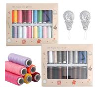 40 Colors Sewing Thread for Sewing Machine Set with Two Threading Devices, Sewings Machine Threads, Cotton Thread for Sewings Suitable for Home Crafts DIY Clothing Production Embroidery