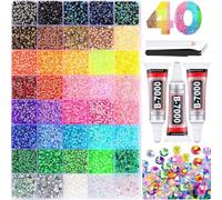 40 Colours Bedazzling Kit with Glues, 40000 Rhinestones Bedazzler Kit Gems