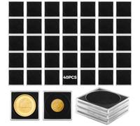 40 Count Coin Cases With Acrylic Shells And Adjustable Foam, Coin Organizer Boxes For Dollar, Souvenir Tokens, And Commemorative Storage