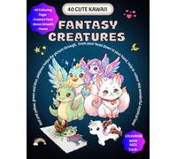 40 Cute Kawaii Fantasy Creatures: Cute Colouring Book for Kids Ages 5-8+ | Easy, Fun and Relaxing Designs of Adorable Fantasy Animals, Unicorns, Dragons and Magical Creatures