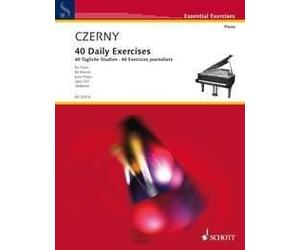 40 Daily Exercises op. 337 piano (intermediate) Czerny Schott Music Saddle-wire