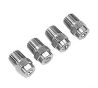 40 Degree Pressure Washer Nozzle, 4-Pack 2.5 Orifice 1/4 Inch Male NPT Stainless Steel Spray Tip for Water Broom and Undercarriage Cleaner, Silver