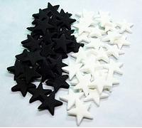 40 Edible Stars Cupcake Cake Topper Decorations (20 Black 20 White)