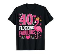 40 & Flocking Fabulous Flamingo 40th Birthday Value Graphic T-Shirt