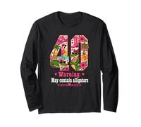 40 Florida Alligator Warning Sunshine Saltwater Sass Beach Long Sleeve T-Shirt