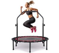 40" Foldable Mini Fitness Trampoline with 3-Level Adjustable Handle, Outdoor & Indoor Trampoline Rebounder for Adults & Teenagers Body Exercise, Max Load 150KG (40-inch Bungee)