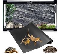 Hoplaep Reptile Substrate Liner Terrarium Carpet, Bearded Dragon Tank Accessories, 17.7"X 80" Non-Adhesive Reptile Enclosure Carpet Reptile Flooring Mat Bedding for Leopard Gecko,Tortoise, Black
