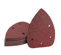 40 Girt Mouse Sander Sandpaper, Jamiikury 5 Hole Detail Sander Sandpaper Palm Sander Paper Mouse Sanding Pads Hook and Loop Sanding Sheets - Pack of 20
