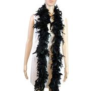 40 Gram 72" Long, Turkey Chandelle Feather Boa, Dancing Wedding Crafting Party Dress Up, Halloween Costume Decoration(black color), Black Color, 72 INCH LONG, 40 GRAM