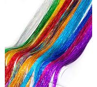 40'' Hair Tinsel 300 Strands 10 Color （Sparking Gold, Green, Hot Pink, Rainbow, Champagne Gold, Crimson, Sky Blue, Sapphire Blue, Silver, Violet)