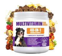 40-in-1 Dog Multivitamins Chewable, Dog Vitamins and Supplements 200 ct Contain Probiotics Omega-3 Glucosamine, Multivitamin for Dogs Skin Coat Heart Joint Liver Brain Eyes Immune Support