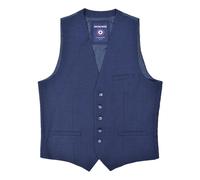 (40 in, Navy) Lambretta Mens Spencer Checked Waistcoat