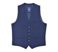 (40 in, Navy) Lambretta Mens Spencer Self Check Slim Tailored Waistcoat