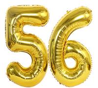40 Inch 2 Balloons Number 56th Gold Birthday XXL 100 cm Giant Foil Balloon Number Balloon 56 Gold Number Foil Balloon 56 Balloon Number 56 Helium Balloon 56 for Birthday Party Decoration