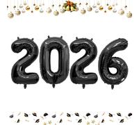 40 Inch 2026 Balloons Black Foil Number Balloons for 2026 New Year Festival Celebration or Birthday Party Supplies Decorations,New Years Balloon 2026, New Years Eve Balloon