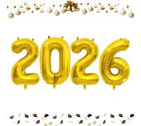 40 Inch 2026 Balloons Gold Foil Number Balloons for 2026 New Year Festival Celebration or Birthday Party Supplies Decorations,New Years Balloon 2026, New Years Eve Graduation Balloons Decorations
